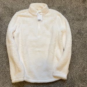 White zip up sweater